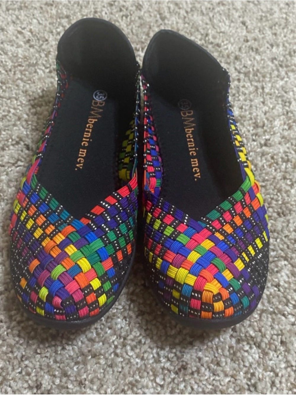 bernie mev. Rainbow Woven Slip-On Flats size 35 EU
